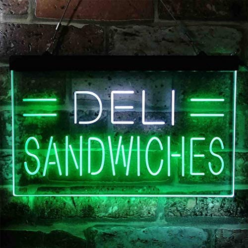 Deli Sandwiches Dual LED Neon Light Sign